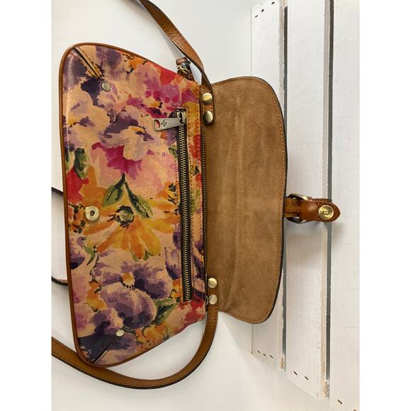 PATRICIA NASH LEATHER MULTI COLOR FLORAL WRITLET CROSSBODY BAG - Picture 8 of 16